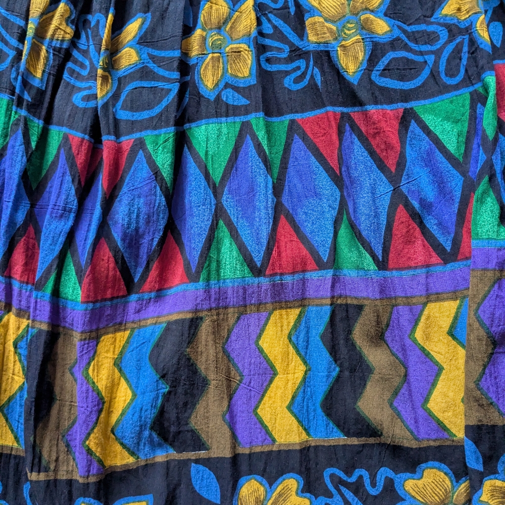 Cotton Blend Volume Multicolor Circle Skirt (Adjustable)
